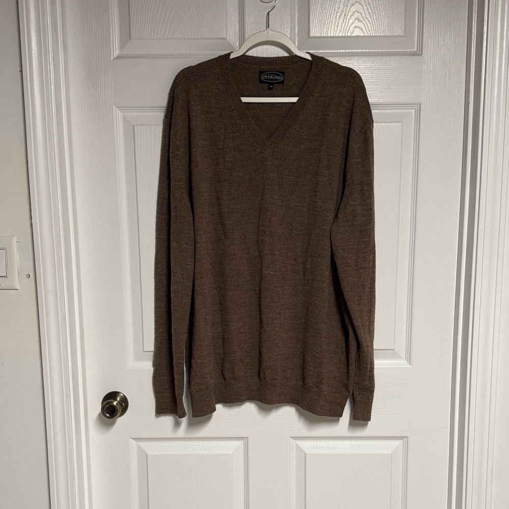Overland Rich Brown V-Neck Sweater